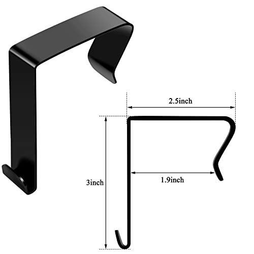 Over The Door Hook Cubicle Partition Hangers Steel Door Hooks For Hanging Door Hanger Hook Cubicle Hanger Cubicle Hooks For Door Mirror Panel Wall Closet Coats Whiteboard Office Home (Black, 4 Pcs) #TOP2