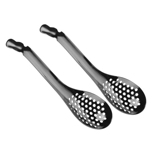 CIYODO 2 Pezzi Cucchiaio Acciaio Inossidabile con Fessure Utensili per Scolare Frutta Dessert e Piatti Gourmet Resistente e Facile