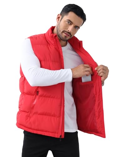 Image of JIHUILAI Men's Puffer Vest Winter Jacket Warm Puffy Vests Men Outdoor Sleeveless Lightweight Water-Resistant Vest M To 5XL