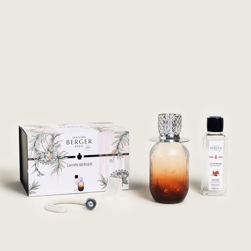 MAISON BERGER Paris - Coffret Lampe Berger Evanescence Fauve + Recharges 250 ML Cuir Mystique Paris