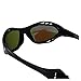 Birdz Eyewear Seahawk Padded Polarized Sunglasses Jet Ski Kayaking Watersports Jetski Goggles with Built in Strap Black Frame with Blue Mirror Lens