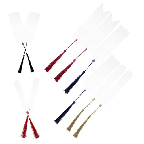 HOODANCOS 透明アクリルしおり カラフルタッセル付きブックマーク ページマーカー 読書好きや学生向け 用耐久軽量デザイン