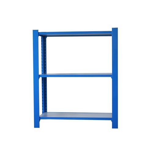 Simon Rack Bibliothèque de Bureau, 1000x900x300 mm, 3 Hauteurs, Plateaux en Bois, Style Industriel, Bleu/Blanc - Officlick