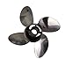 Xspeed Stainless Steel 4 Blades Outboard Propeller with Interchangeable Hub Kits for 4-3/4