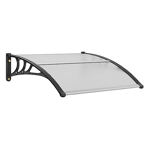 VEVOR Window Door Canopy 40" x 40", UPF 50+ Polycarbonate for Door Canopy Exterior, Entry Door, Front Door Overhang for Rain Snow Sunlight Protection Hollow Sheet