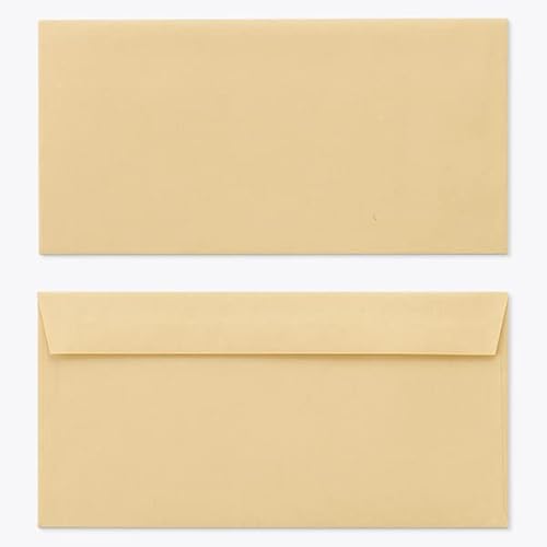 山櫻 封筒 洋長6 カマス貼FF クラフトCoC 紙厚70g テープ付 〒枠ナシ 100枚 / ベロ折 A4三折用返信用 グット 茶封筒 無地 00405501-0100