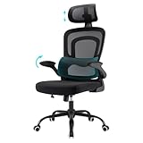 Farini Ergonomischer Stuhl Büro Computer Stuhl mit Rollen Schreibtisch für Bequemer Home Office Höhenverstellbar Chefsessel Bürostuhl mit Kopfstütze