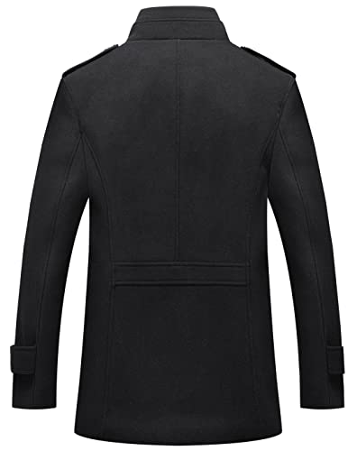 Image of chouyatou Men's Winter Stylish Wool Blend Single Breasted Military Peacoat