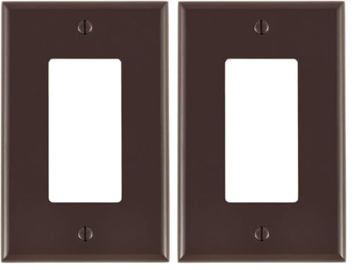 Image of Leviton 1-Gang Decora /GFCI Device Decora Wallplate, Midway Size, Thermoset, Device Mount, 80601, Brown (Pack of 2)