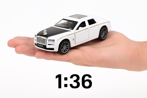 Image of Rolls Royce Phantom Die-Cast Toy Car - 1:36 Scale Pull Back Alloy Vehicle with Openable Doors - Luxury Car Model for Boys, Kids & Collectors - Classic Gift Toy (Random Color)