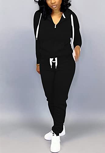 Image of Mrskoala 2 Piece Outfits Lounge Jogging Suits for Women Sweatsuit Tracksuit Long Sweatpants Set