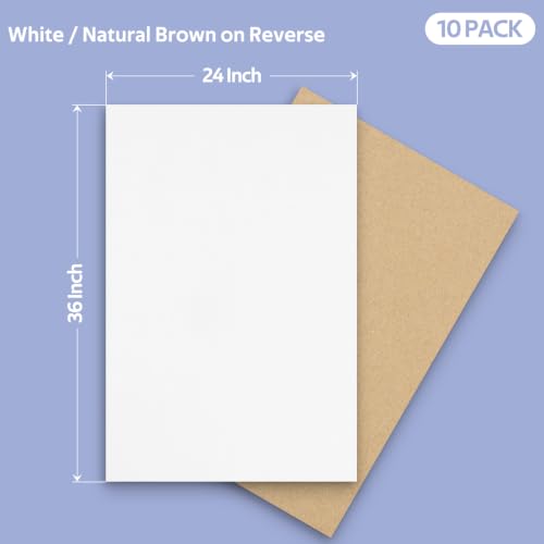Image of Golden State Art 10 Pack 24x36 Corrugated Cardboard Sheets | 3 /16 inch Thick White Large Flat Square Inserts for Shipping, Mailing, Packaging or Art Crafts, Photo Backing (One-side White)