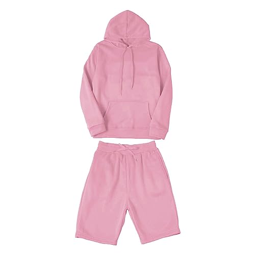 Men's Track Suits 2 Piece Set Active Jogging Suits Hooded Sweatshirt & Shorts Sweatsuits Casual Lightweight Outfits