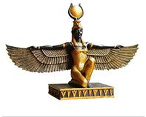 3.14" Egyptian Mythology Isis Goddess Resin Sculpture-Mini Portraits Desktop Ornaments Statue-Craftwork Earth Patron Saint Creative Bookcase for Home Office Decoration and Collection