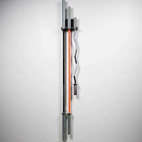 Support mural pour 3 barres d'haltères vertical compact gain de place