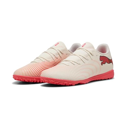 Puma Future 9 Play TT Chaussure de Football Unisexe, SUGARED Amande White-Ultra Red Black, 42 EU