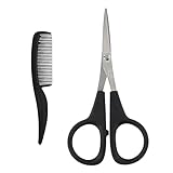 Schere mit scharfen Klingen aus Edelstahl, für detailliertes Schneiden und Pflege von Bart- und Gesichtshaaren