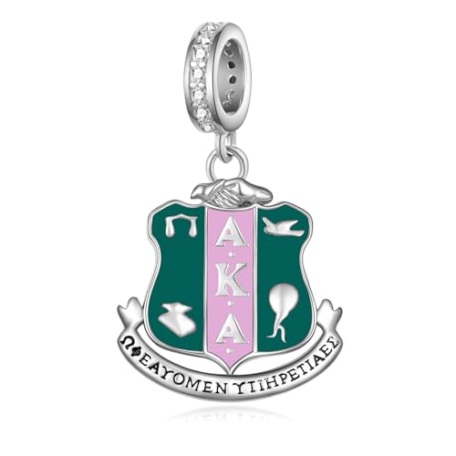 AKA Sorority Gifts 925 Sterling Silver AKA Charms for Bracelets Sorority Jewelry Gifts for Women