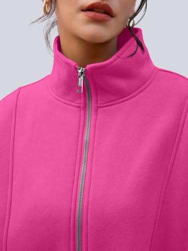 Image of AUTOMET Women's Quarter Zip Oversized Sweatshirt Fleece Mock Neck Pullover