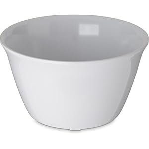 Carlisle FoodService Products Dallas Ware Reusable Plastic Bowl Bouillon Cup Bowl for Home and Restaurant, Melamine, 8 Ounces, White, (Pack of 24)
