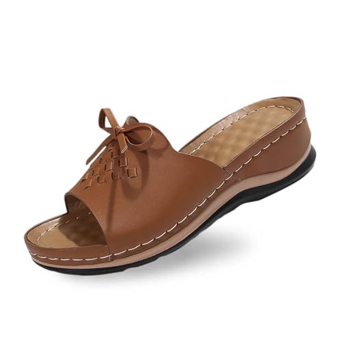 Sandales bout fermé femme en cuir véritable et sabots de confort