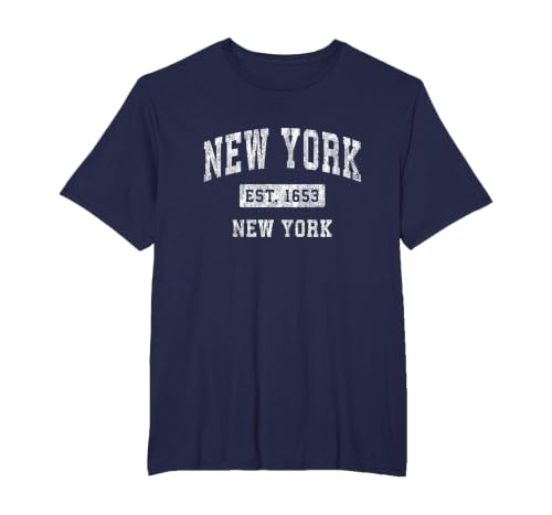 New York New York NY Vintage Established Sports Design T-Shirt, Men's Big and Tall, Navy Blue, 4X Tall