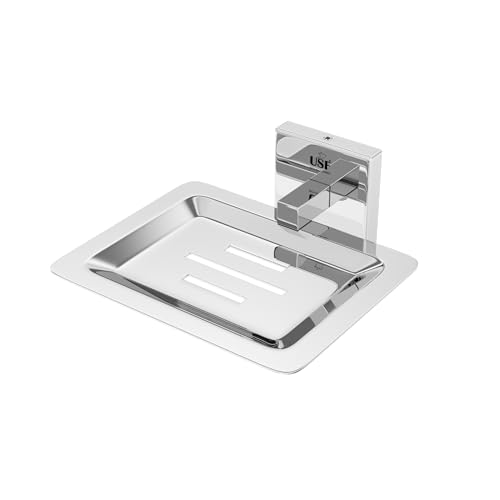 Image of USF Bathroom Soap Dish, Stainless Steel Single Soap Holder for Wash Basin & Shower Utility Area, Scratch Resistant Surface, Chrome Finish, 3 Years Warranty, Pack of 1 - Lion