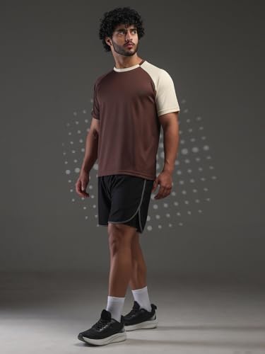 Image of CHKOKKO Gym Tshirt for Men Workout Regular fit t Shirt for man Breathable Dry fit Sports t Shirt Half Sleeve Activewear Round Neck Yoga and Running & Outdoor activites
