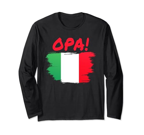OPA! Funny Traditional Greek Italian Flag Quote Manga Larga