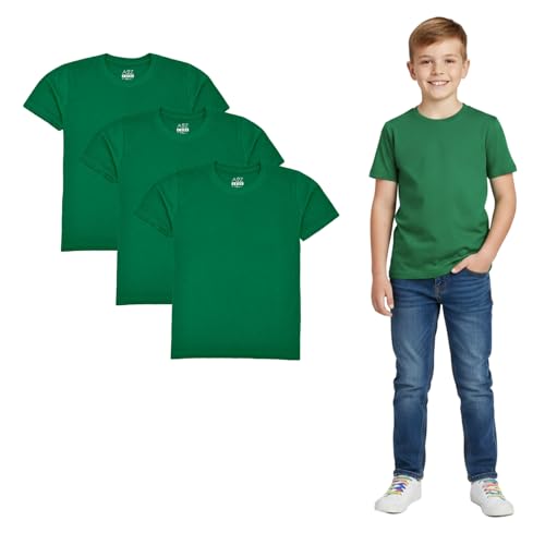 Image of A2Z 4 Kids Pack of 3 Plain - T Shirt PL Green 3 Pack 11-12
