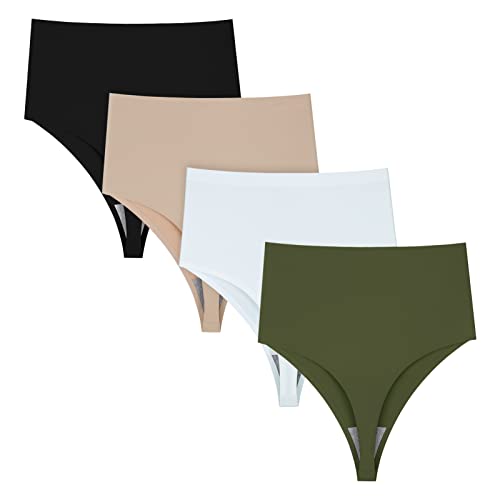 Fallsweet Ultra High Waisted Thong No Show Underwear For Women High Rise Panty Pack(Mix2,Xl) #TOP28