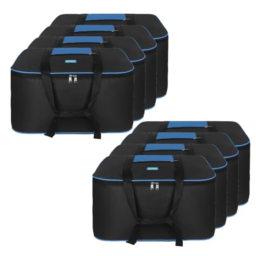 Image of M MEDLER STG-8K Nylon 85 Liters Large Underbed Storage Bag Moisture Proof Cloth Organiser with Zippered Closure and Handle Black 58x48x30cm Rectangular Pack of 8
