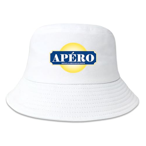 APÉRO® | BOB Apéro - Blanc • Bleu - Le Bob de l’été - Apéros, Soirées, Pétanque, Barbecues, Festivals - Chapeau Taille Unique - Devenez le roi de l’apéro ! (Bob Apéro Blanc)
