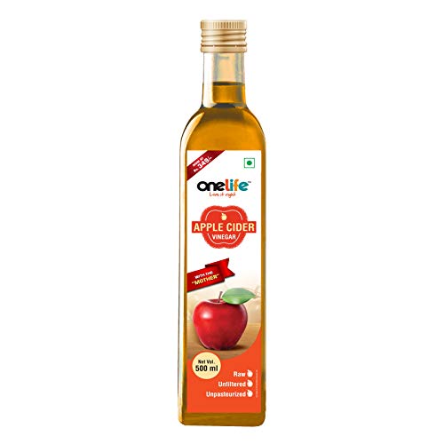 Onelife Organic Apple Cider Vinegar ( ACV ) with Goodness of Mother Culture | Pure, Raw, Natural, Unpasteurized & Unfiltered – 500 ml Onelife Organic Apple Cider Vinegar ( ACV ) with Goodness of Mother Culture | Pure, Raw, Natural, Unpasteurized & Unfiltered – 500 ml