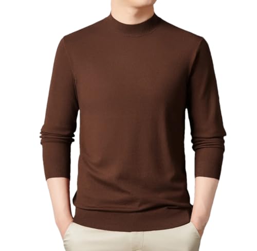 Men's Semi-Turtleneck Thin Sweater Knitted Casual Solid Color Sweater