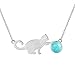 Springlight Regalo Donna collana donna in argento sterling S925 Collana con Ciondolo a Forma di Gatto Che Gioca Palle con collane Lunghezza Catena 43cm, Gioielli fatti a mano da donna regalo mamma.