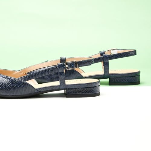 Image of C.Paravano Slingback Flats | Pointed Toe Flats | Slingback Sandals | Women's Slingback Dress Shoes | Adjustable Buckle Sandals