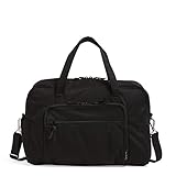 Vera Bradley Women's Cotton Weekender Travel Bag, Black - Recycled Cotton, One Size