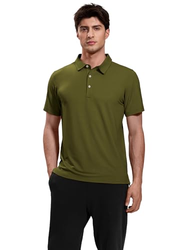 Image of MIER Polo Shirts for Men Short Sleeve Dry Fit Performance Golf Tennis Active Collared Shirts, UPF 50+ Sun Protection