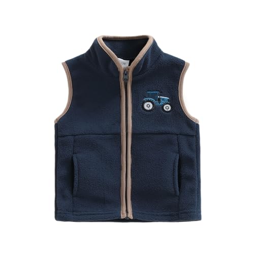 Image of Denim Vest Kids Girl Boy Fashion Coats Turn Dwon Collar Sleeveless Jackets Trendy Outwear