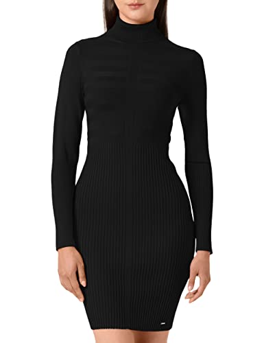 Morgan Women's Robe Tricot col roulé RMENTO Casual Dress, Schwarz (Noir Noir), Large (Herstellergröße: Tl)