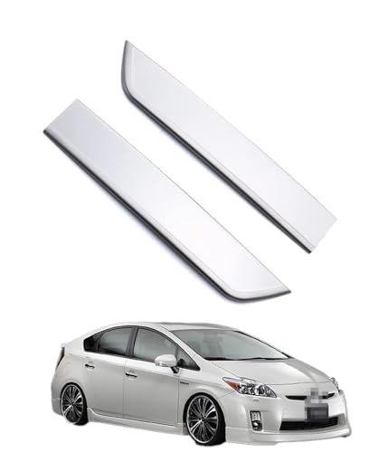 【Techlexa】トヨタ プリウス 30系 後期 フロント ナンバープレートカバー ガーニッシュ ステンレス製 鏡面仕上げ メッキ カスタム パーツ アクセサリー ドレスアップ 用品 外装 2pcs