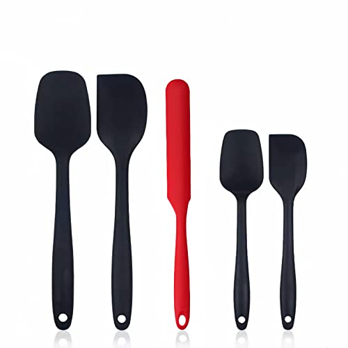 tTtAa Utensilios de Cocina de Silicona,5 PCS Espátulas Silicona Incluye Hilvanado Cepillo, Espátula,Cuchara, No Tóxico, Antiadherente,Resistente al Calor,Utensilios para Cocina y Horneado Cover