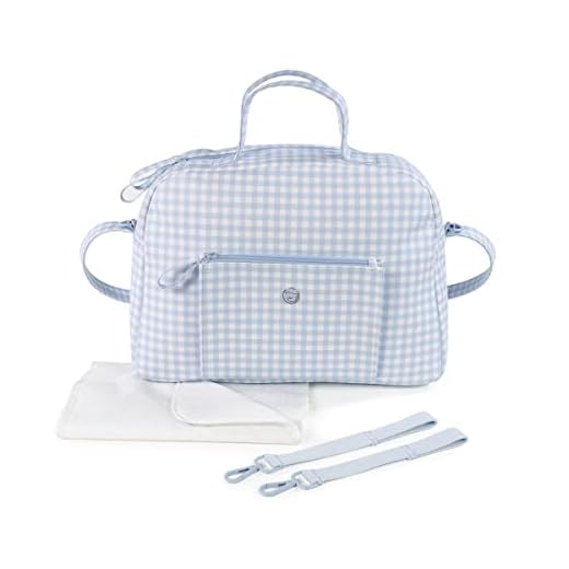 Pasito a Pasito. Bolsa para Carrito de Bebé Together. Bolsa Organizadora, Práctica, Elegante y de Gran Tamaño. Bolso de Maternidad Fabricado en Polipiel. Color Azul/Blanco