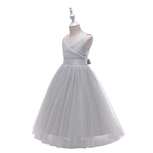 Image of Glamulice Flower Girls Spaghetti Strap Tulle Dress Long A Line Wedding Pageant Dresses Princess Birthday Party Ball Gown