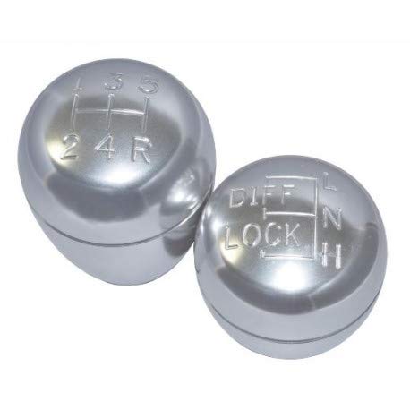 BRITPART - Ensemble Pommeau De Levier De Vitesses R380 - Ref: DA5500 - Aluminium Alliage Anodisé Argenté