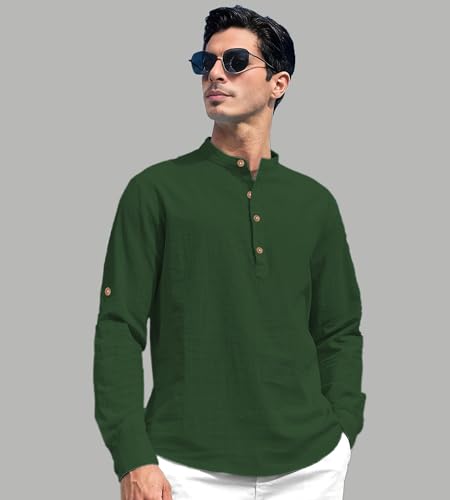 Image of Slim Fit Short Kurta for Men and Boys.(KRT BTN06, Navy Blue)