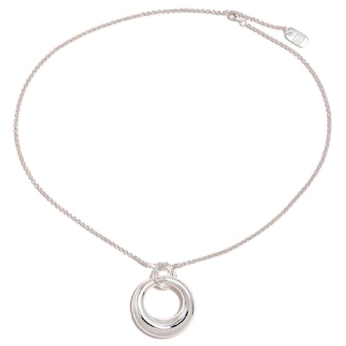 Agatha Ruiz de la Prada Gargantilla Collar Pertegaz Plata Ley 925m mujer NORA 78cm. colgante círculo calado 38x34mm.