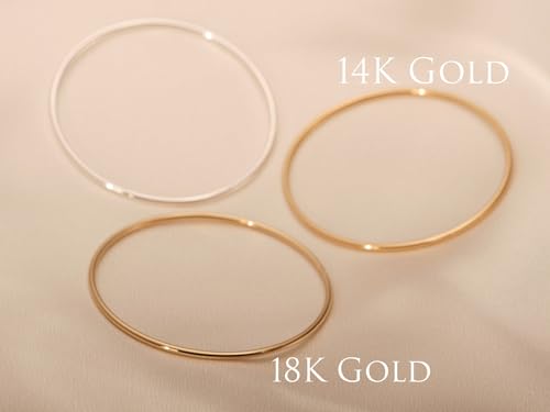 Gold PVD Coated Slip-on Bangle, Classic Minimalist Stacking Bangle2