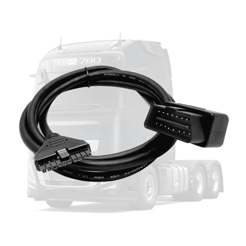 Adaptador OBD2 16 pines para conectar registro de viaje en Peterbilt y Kenworth
